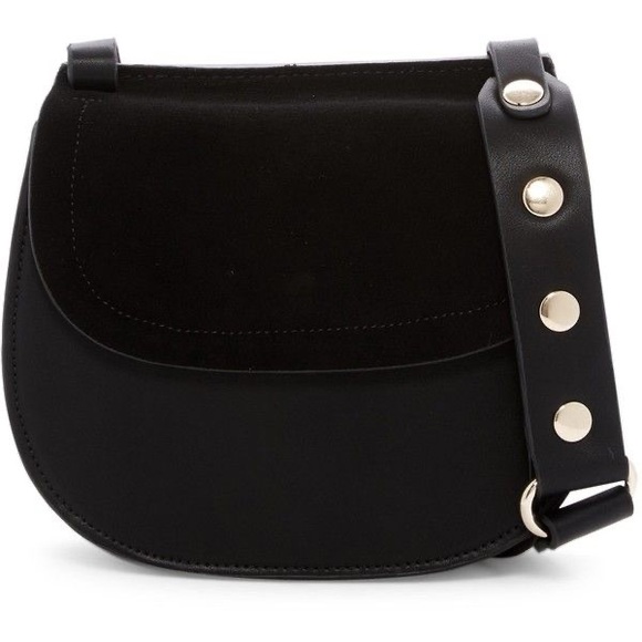 French Connection Handbags - French Connection Saddlebag Black Leather